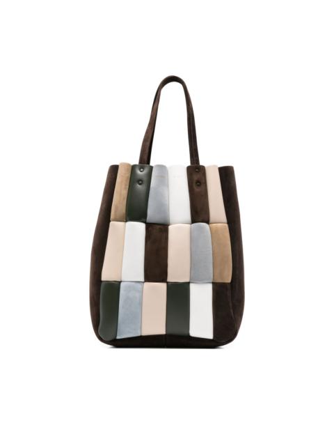 KHAITE Zoe patchwork suede tote bag