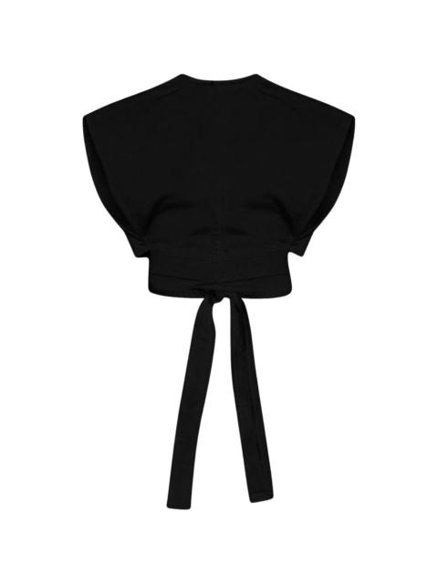 Alaïa cap sleeves crop top