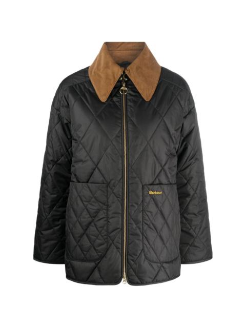 Barbour zip-up quilted puffer jacket