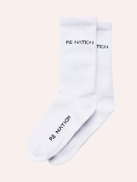 P.E NATION AERO RUNNING SOCK IN WHITE