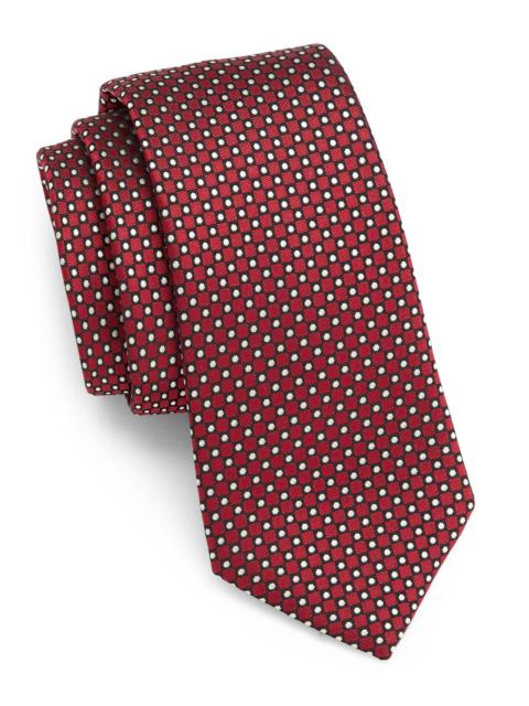 GIORGIO ARMANI Men's Geometric Silk Tie - Red
