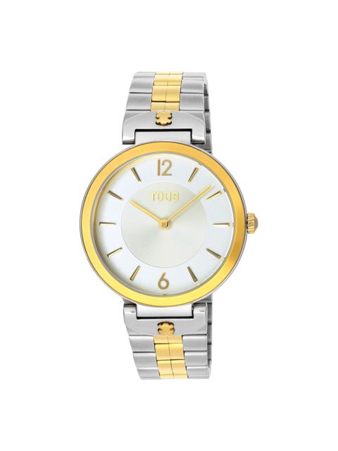 TOUS Analogue watch with steel and gold-colored IPG steel wristband S-Band
