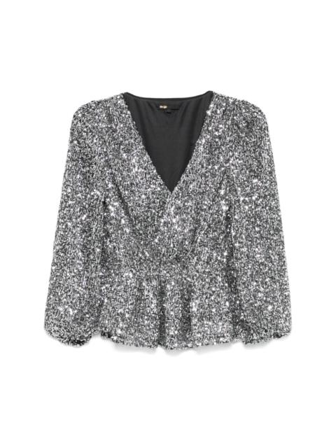 maje sequinned blouse