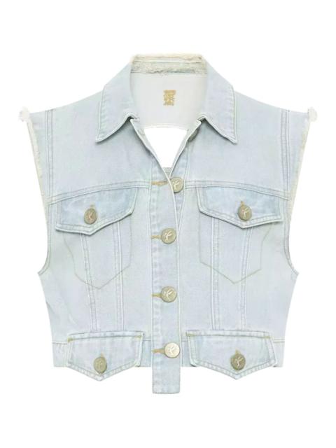 ONE TEASPOON buttoned logo denim waistcoat