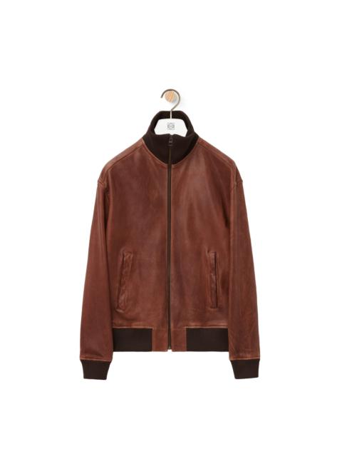 Zip-up jacket in nappa lambskin