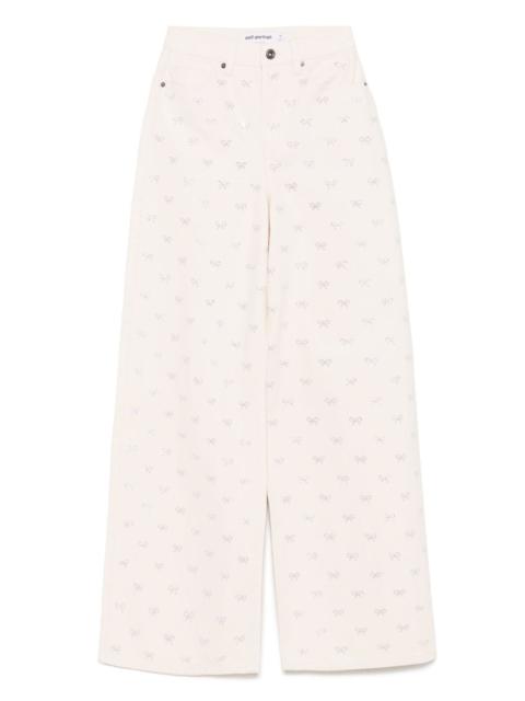 self-portrait bow-embellished jeans