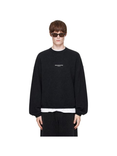 Alexander Wang Black Oversized Logo Print Sweatshirt