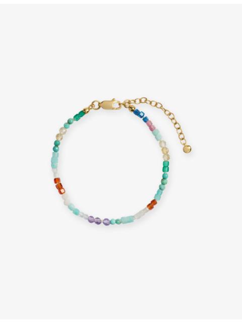 MONICA VINADER Freedom Mini Multi Gemstone 18ct Yellow Gold Vermeil and Freedom Stones Beaded Bracelet