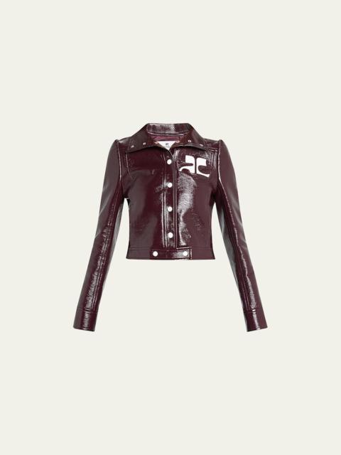 courrèges Textured Vinyl Crop Jacket
