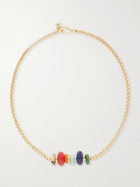 ROXANNE ASSOULIN The Stone Slider Gold-tone Multi-stone Necklace