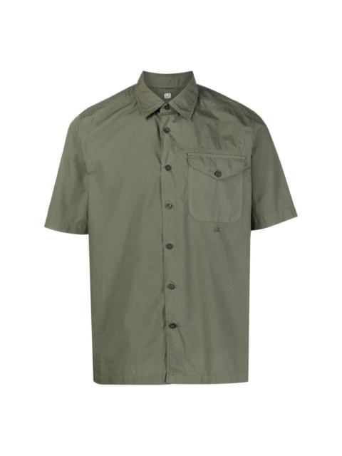 short-sleeve buttoned cotton shirt