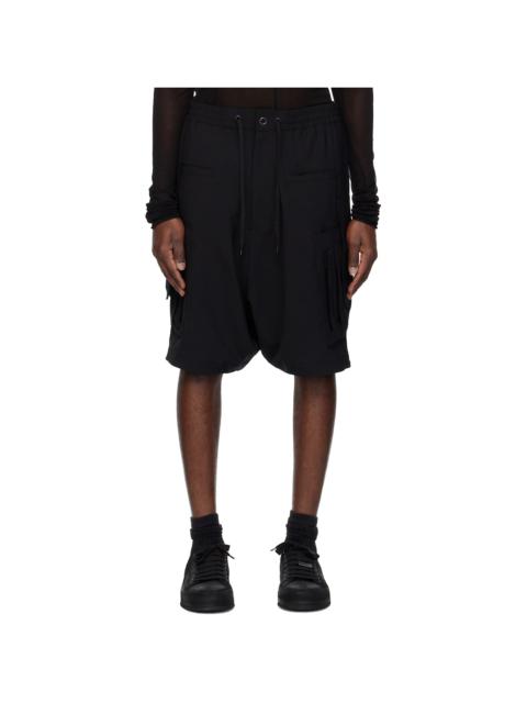 Devoa Black Half Pants Hybrid Shorts