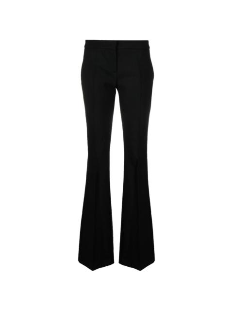 flared wool-blend trousers