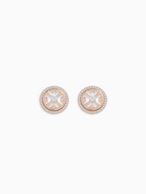 EMPORIO ARMANI ROSE GOLD-TONE STERLING SILVER STUD EARRINGS