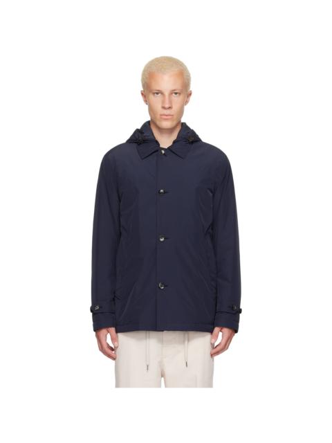 Moncler Navy Evrine Hooded Down Parka Jacket
