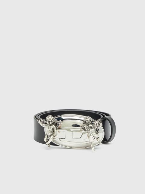 Diesel 3.5CM LEATHER BELT WITH CHERUB OVAL D BUCKLE