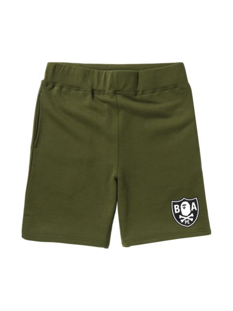 BAPE Color Ape Crossbone One Point Sweat Shorts 'Olive Green'