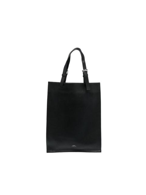 A.P.C. logo-print buckled tote bag