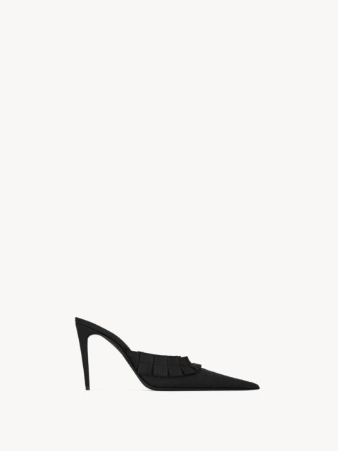 SAINT LAURENT MADELEINE MULES IN SILK TAFFETA