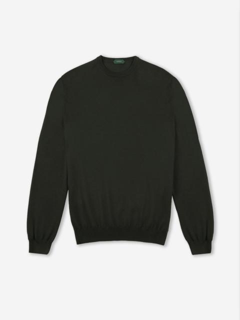 SLOWEAR Slim-fit crew-neck sweater in certified Flexwool