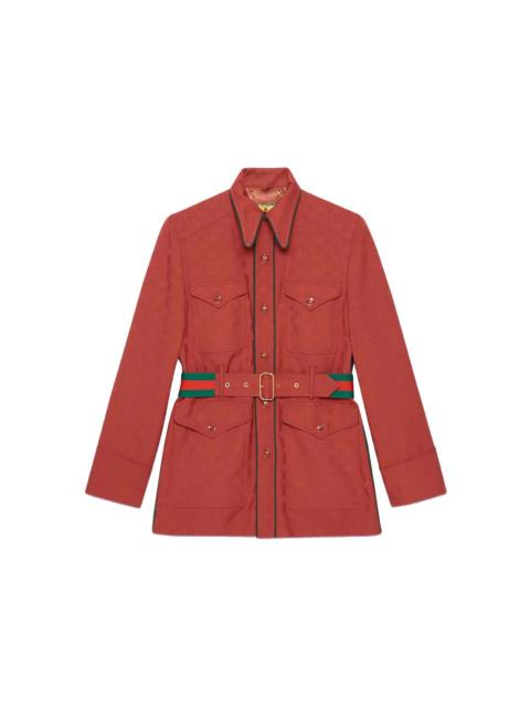 GUCCI Gucci x adidas GG Trefoil Jacquard Jacket Brick Red