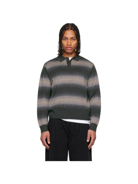 Dime Black & Brown Striped Rugby Sweater