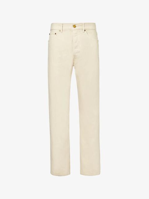 ESSENTIALS brand-patch straight-leg relaxed-fit jeans