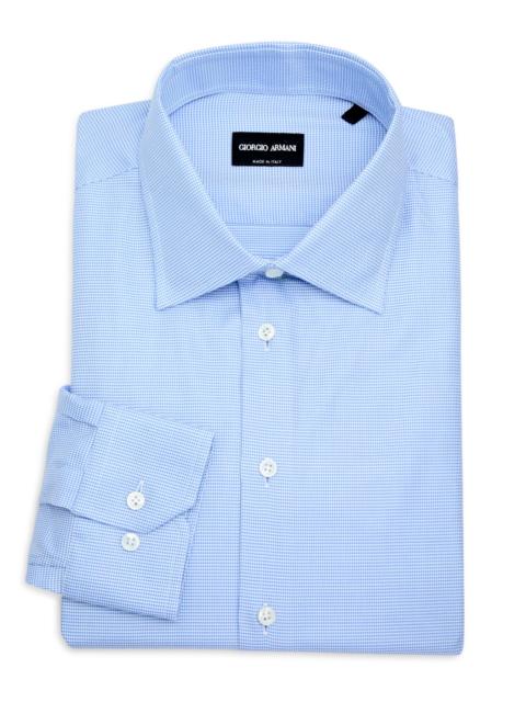 GIORGIO ARMANI Men's Houndstooth Dress Shirt - Light Blue
