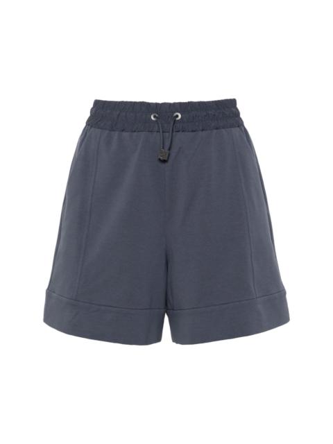 elasticated-waist high-rise shorts