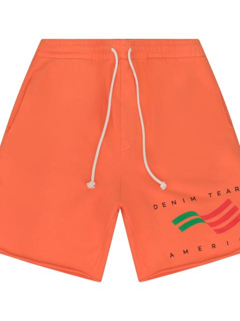 DENIM TEARS Ellis Tears Fleece Shorts "Orange" DT958