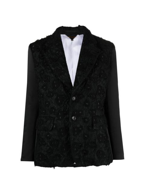 embroidered single-breasted blazer