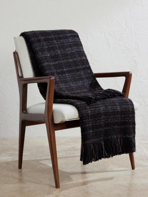 Johnstons of Elgin Luxury Texture Checked Cashmere, Silk and Alpaca Wool-Blend Throw