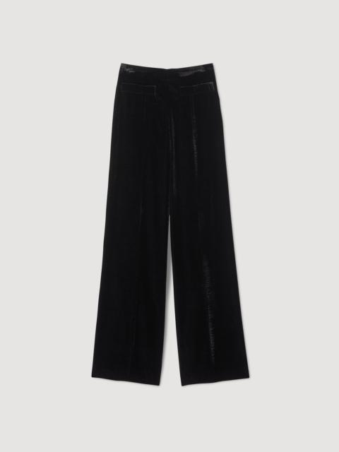 Sandro Wide-leg velvet pants