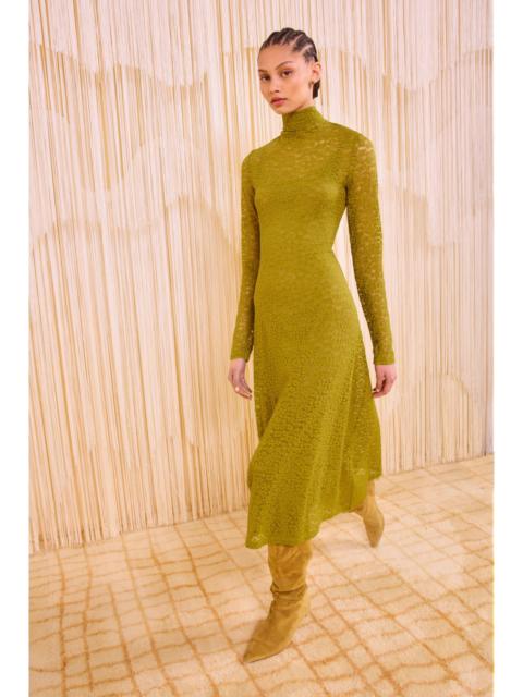 ULLA JOHNSON Talia Long Sleeve Turtleneck Dress