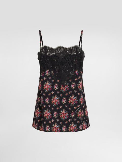 Dolce & Gabbana Small flower bouquets-print charmeuse top