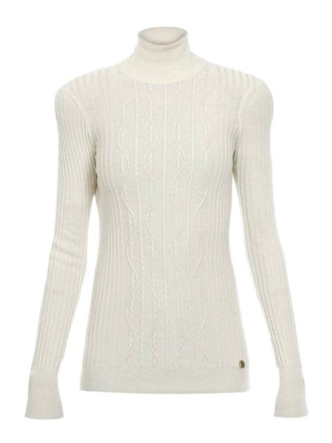 Balmain High Neck Cable Knit Sweater