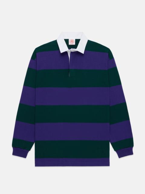 J. PRESS MADE-IN-USA PURPLE GUARD STRIPE COTTON RUGBY