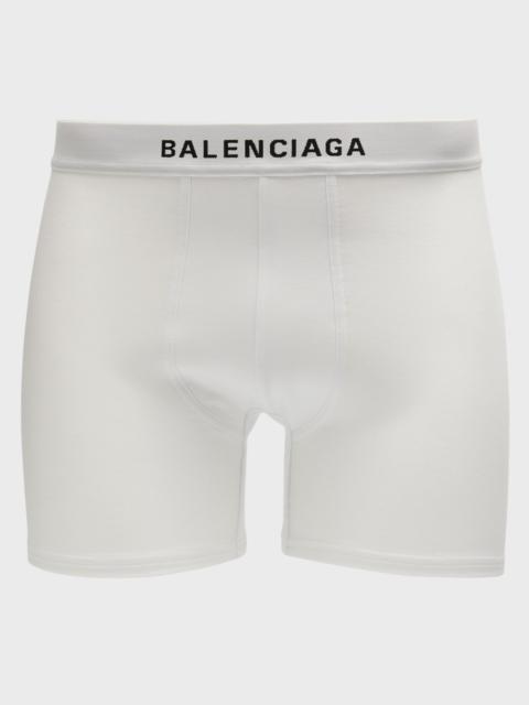 BALENCIAGA Men's Cotton-Stretch Logo Boxer Briefs