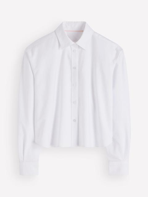 BODEN Sienna Cropped Cotton Shirt-White Oxford