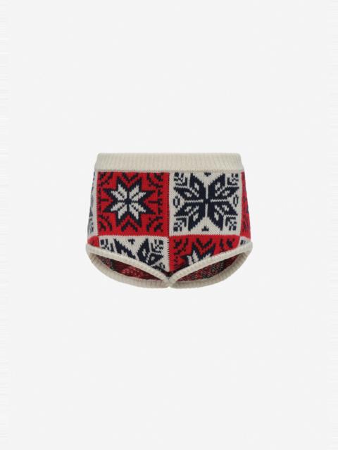 MAGDA BUTRYM Geometric knit shorts in red