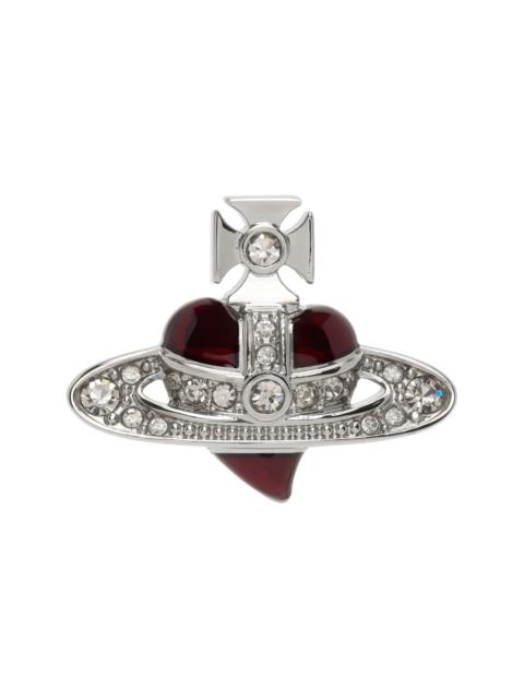 Vivienne Westwood Man Diamante Heart Stud Single Earring