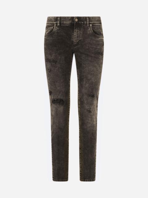 Dolce & Gabbana Gray wash skinny stretch jeans