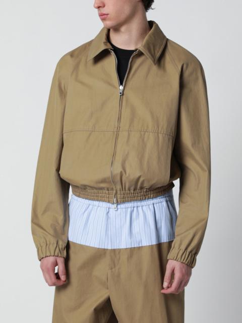 Dries Van Noten Beige cotton-blend zip-up jacket
