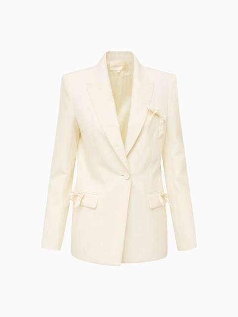 LoveShackFancy Shayne Wool-Blend Bow-Embellished Blazer