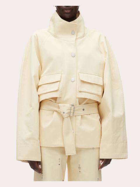 3.1 Phillip Lim Twill Exaggerated Belted Utility Coat