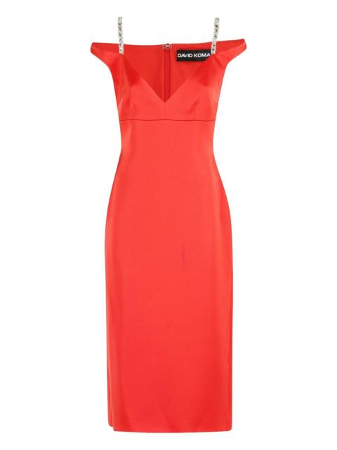 David Koma crystal-strap midi dress