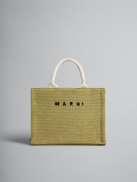 GREEN RAFFIA SMALL TOTE BAG