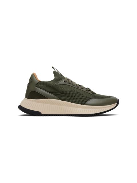 BOSS Khaki TTNM EVO Knitted Upper Sneakers