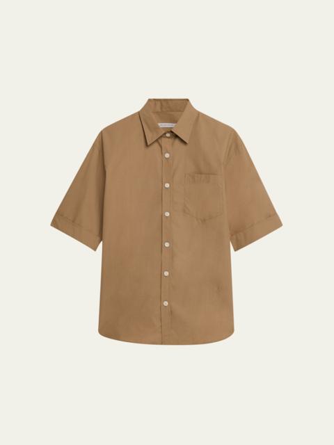 MARIA McMANUS Oversized Short-Sleeve Cotton Twill Shirt