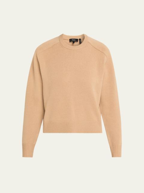 Theory Cashmere Cropped Crewneck Sweater